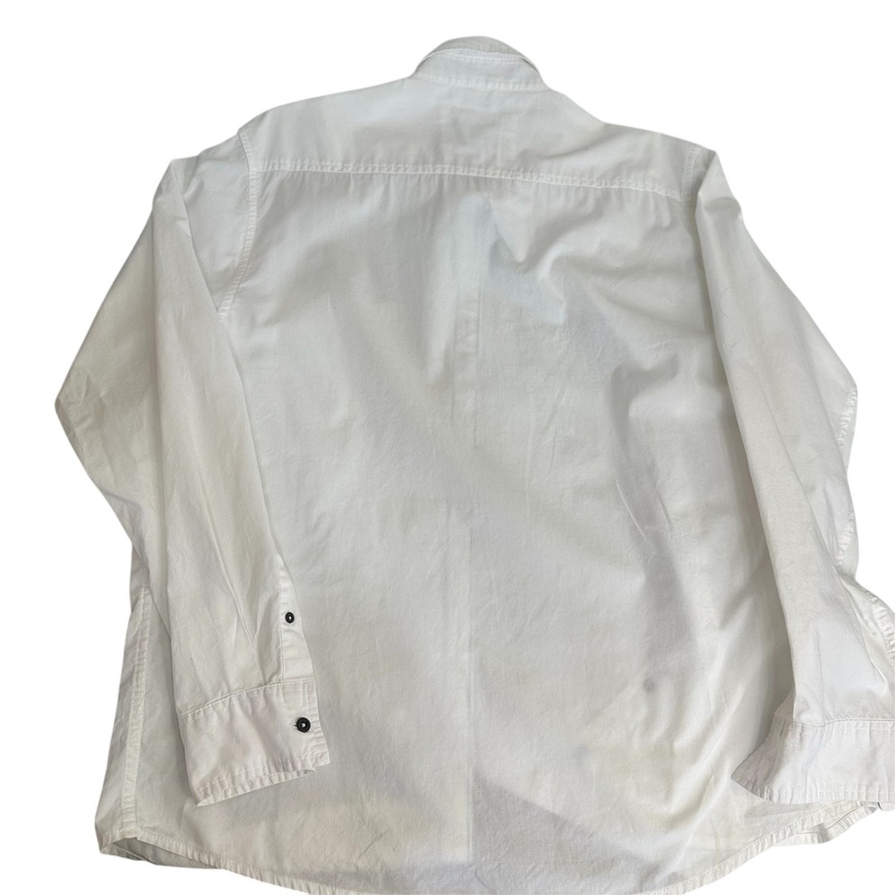 American Republic Button Down Shirt Mens Large White Long Sleeve Floral Trim - Picture 5 of 6